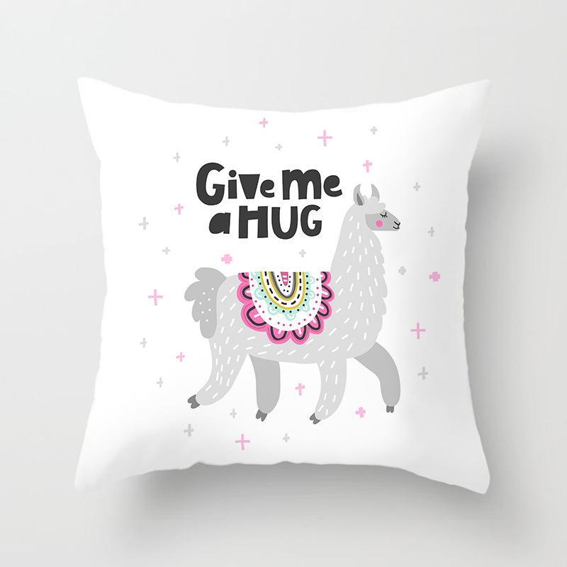New Cartoon Alpaca Series Pillowcase Home Sofa Release Art Cushion Pillowcase Lazy People