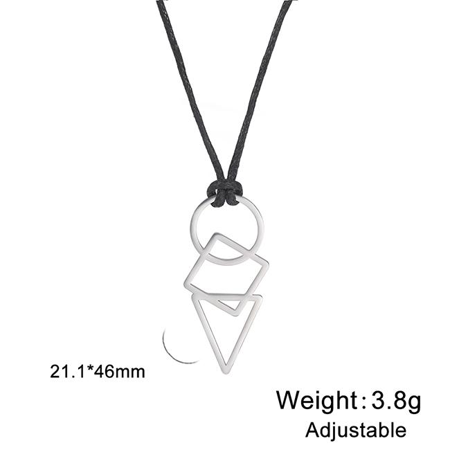 

My Shape Punk Triangle Pendant Necklaces for Men Boy Geometric Square Stainless Steel Necklace Fashion Male Jewelry Streetwear
