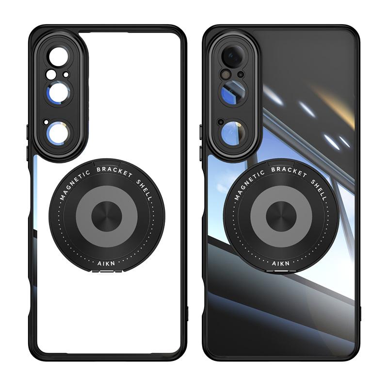 Magnetic Clear Acrylic Hard Lens protection 360 Rotating Back case for Sony Xperia 1VII VI / 10 VI Wireless Charging Bumper case