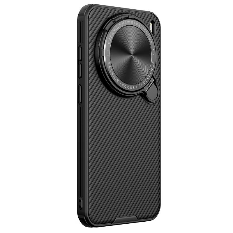 Magnetic Case for Vivo X200 Pro Mini Phone, Full Protection Camera Lens Cover Stand, Shockproof Slim Simple Protective Case, Black Mirror Prop Black
