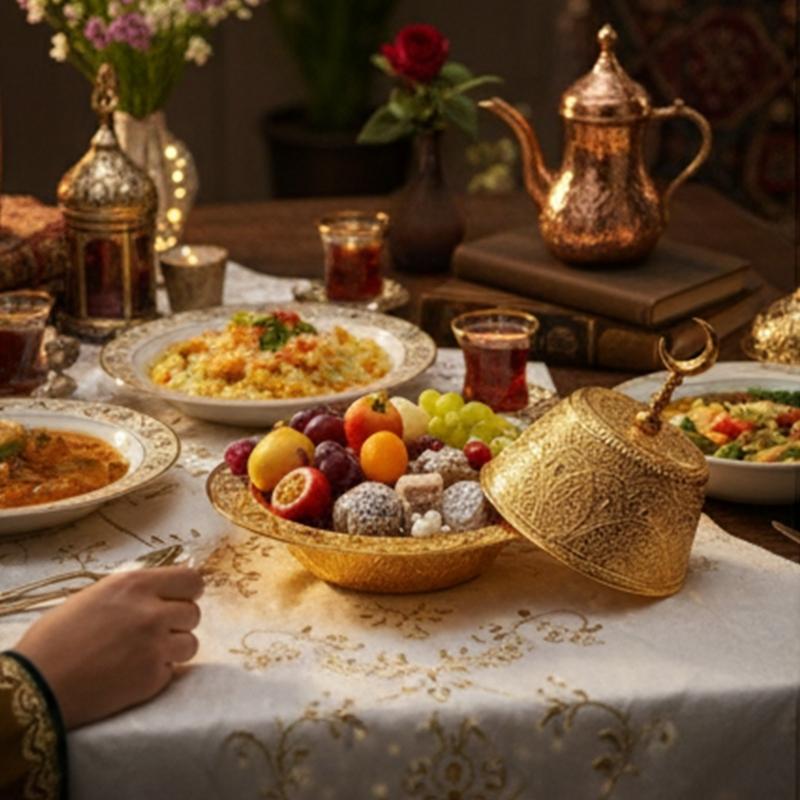 Premium Arabic Style Metal Fruit Tray Durable Alloy Construction Decorative Middle Eastern Bowl For Entertaining Guests