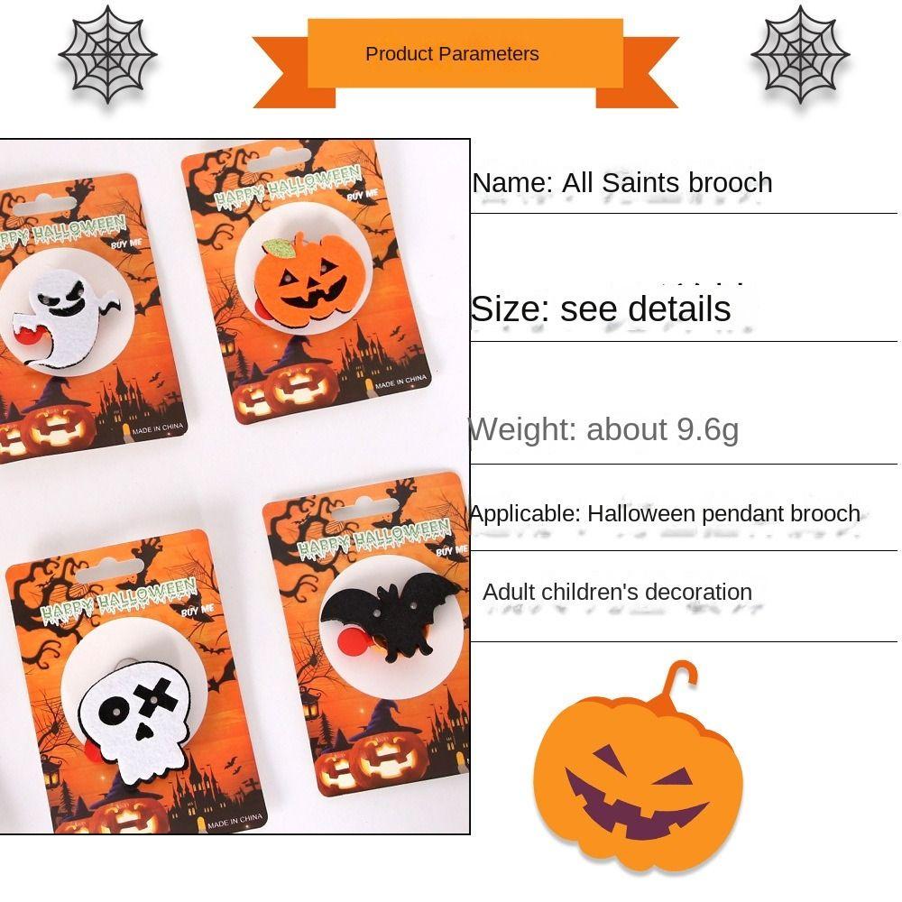 Spider Pumpkin Skeleton Brooch Bats Badge Party Clothes Brooch Halloween Pins Brooch Woman Jewelry