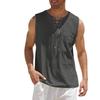 Men's Fashion Short Sleeve T-Shirt Solid Color Cotton Linen Vest Shirt Cross Border Selling Item
