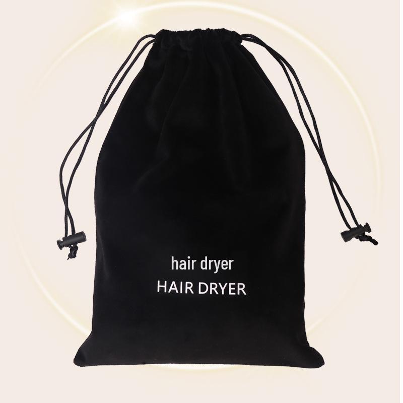 Custom Black Velvet Hair Dryer Storage Bag - Dustproof for Hotels & B&Bs