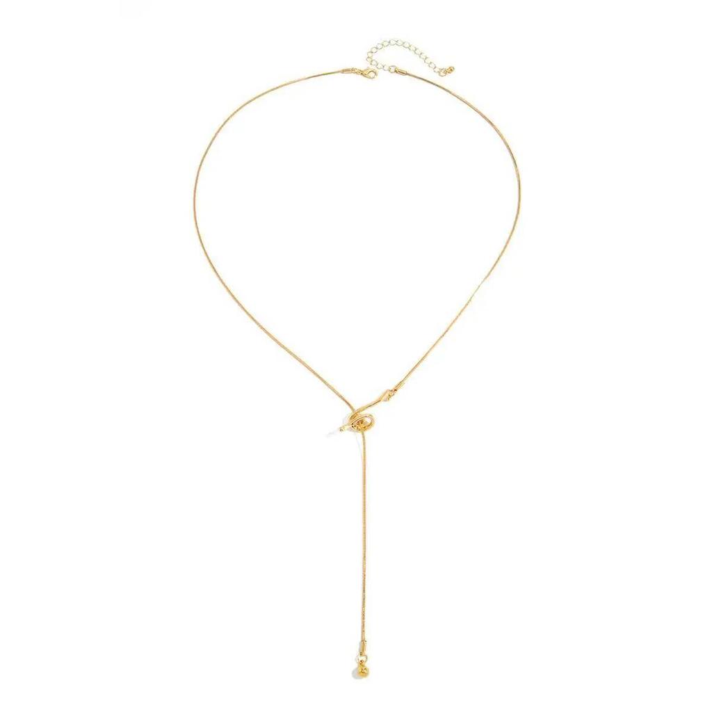 Salircon Minimalism Trendy Metal Beaded Pendant Necklace for Women Sexy Long Thin Clavicle Chain Aesthetic Y2K Jewelry 2026 New