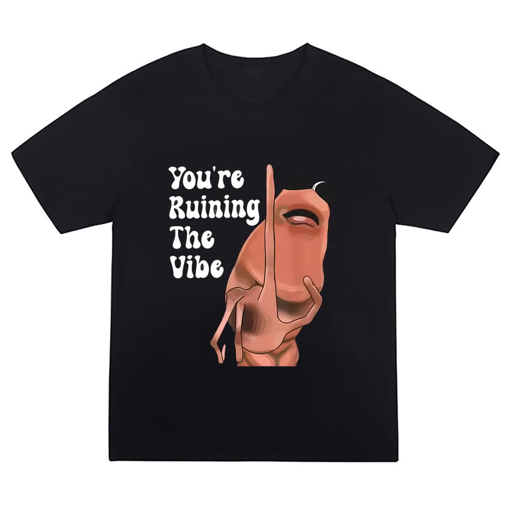 

Youre Ruining The Vibe Funny Marcus Bug Emoji Men and Women Casual Loose Large Cotton Tshirt S