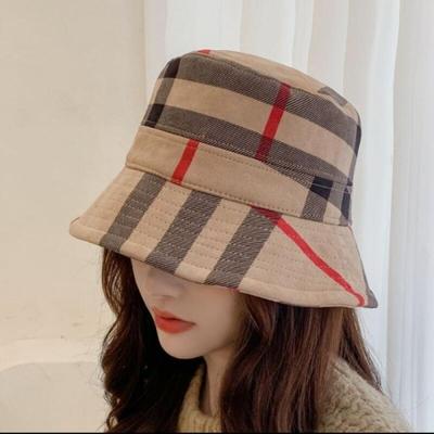 Checked Velvet Bucket Hat