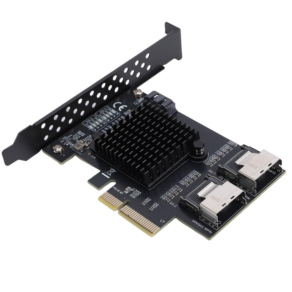 PCIe to Serial ATA Card 6Gbps PCI Express 4X to 2 Port MiniSAS SFF 8087 and 1 Port Serial ATA 3.0 Expansion Card for