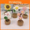 Topfpflanze Handgemacht Gehäkelt Künstliche Strickblume Heimdeko DIY