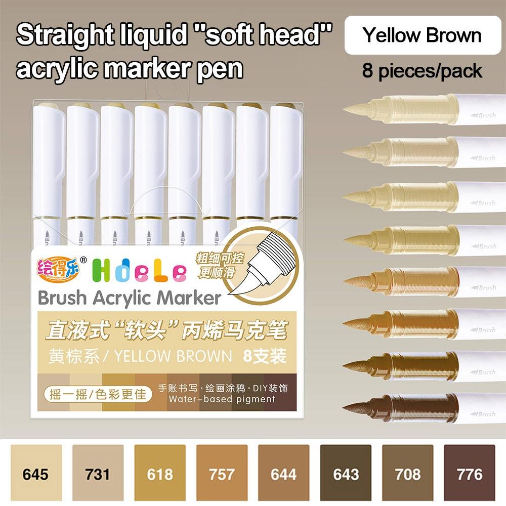 Quick-Drying Acrylic Marker Pen Softhead Art Watercolor Pen Straight Liquid Marker  Calligraphy
