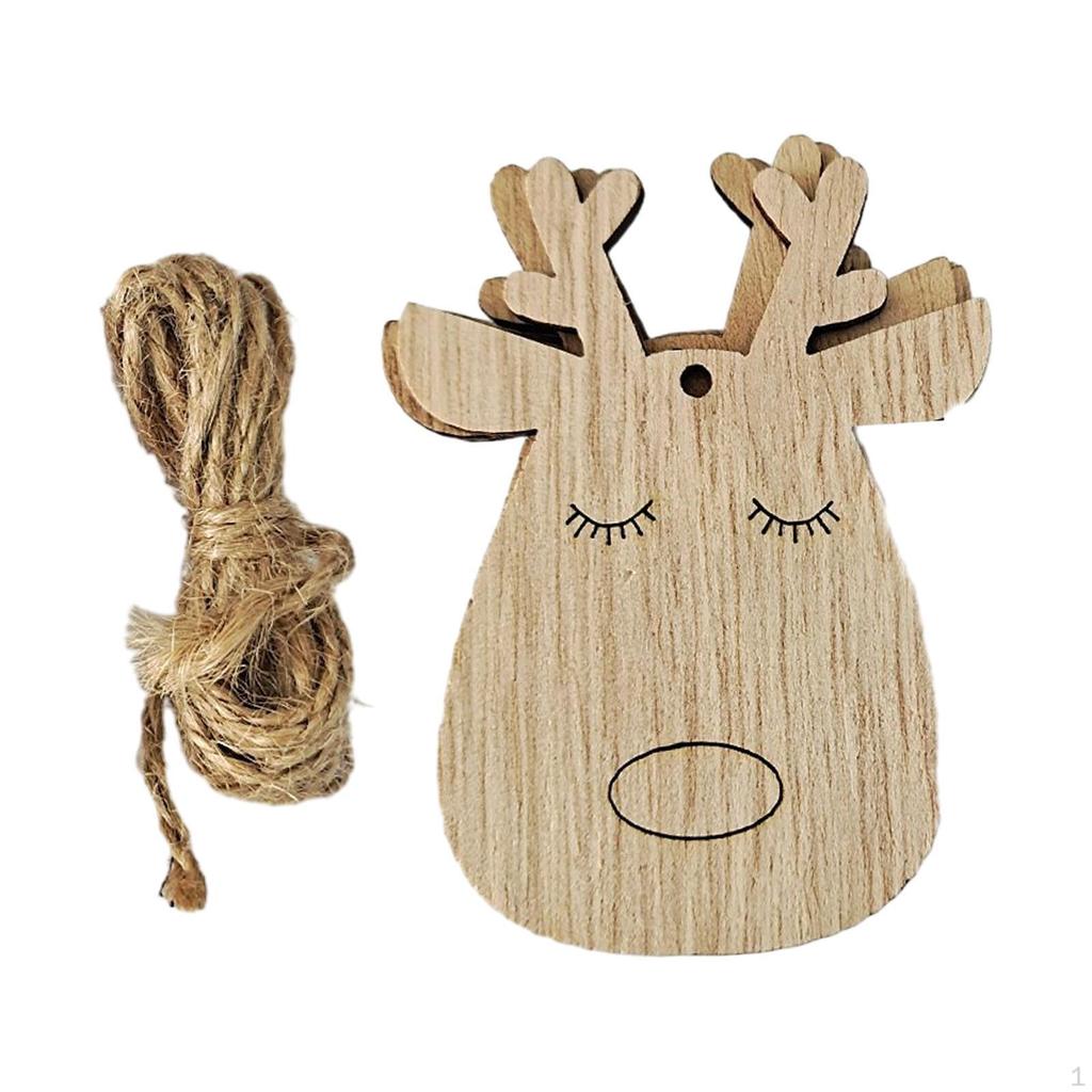 10 Pieces Unfinished Wooden Cutouts Christmas Tree Decoration Hanging Unpainted DIY