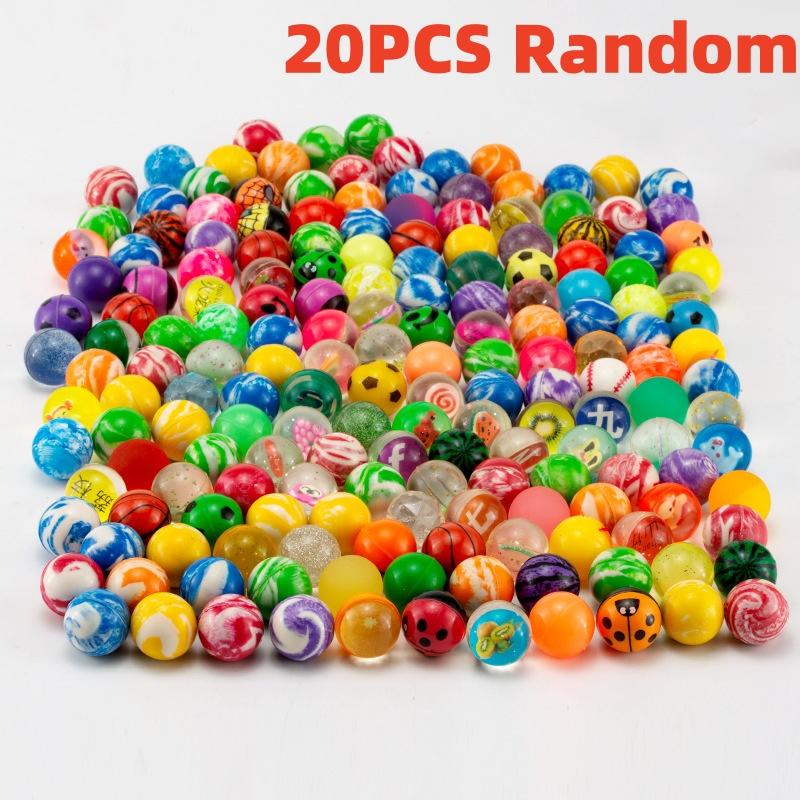 5/12/20/24Pcs  Fun Toys A Wide Variety Of Styles Bouncing Ball Mixed Jumping Solid Floating Bouncing Elastic Rubber Ball Toys