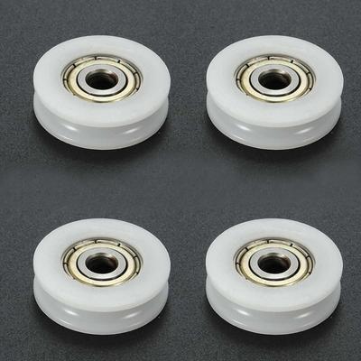 10pcs U Groove Nylon Round Pulley Ball Bearing Wheel Roller for Door Windows Shower Pulleys Drawer 3D Printer Accessories