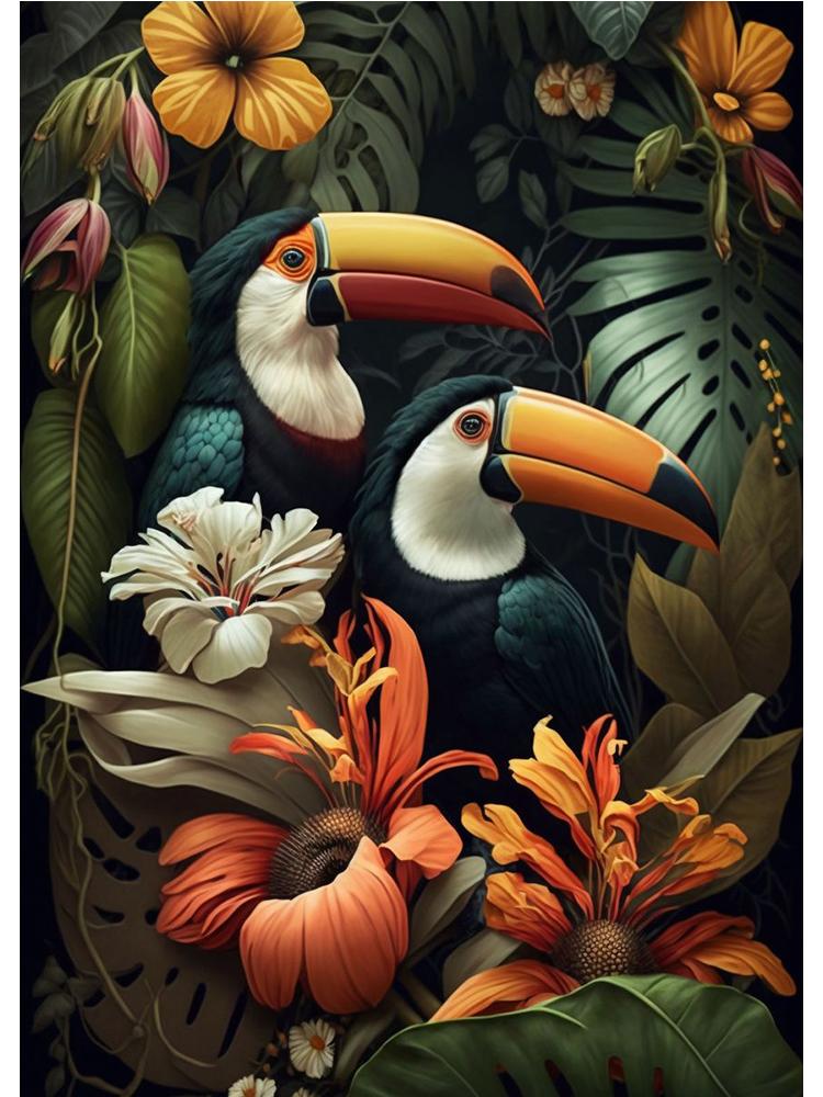 

Портреты животных в джунглях, холст, картина, плакат с принтом, лев, волк, обезьяна, Хамелеон, винтажное настенное искусство для гостиной, домашний декор 30x40cm No Frame