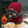 Fashion Men Knitted Hat Scarf Caps Neck Warmer Winter Hats For Men Skullies Beanies Warm Fleece Cap