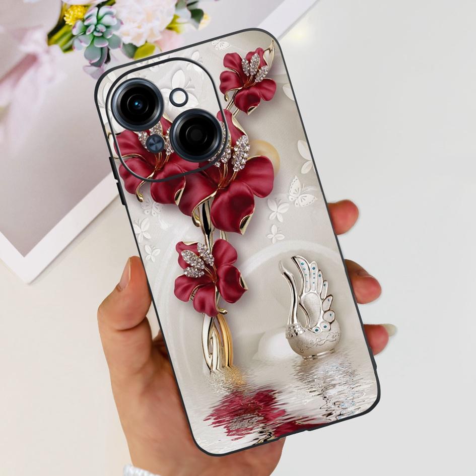 For Phone Case Tecno Spark Go 1 Cover 2024 Popular Flower Soft Silicone Back Protective Cover For Tecno Spark Go 2025 Pop 9 Etui