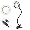 Foldable Cantilever LED Magnifying Glass 6.30" Table Illuminated Soldering Magnifier Lamp with 1.97" Clamp for Reading
