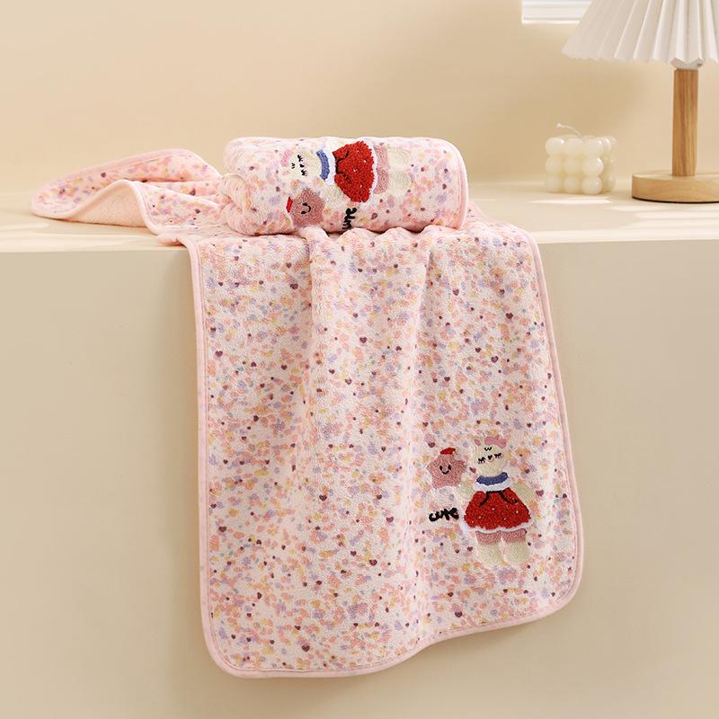 Thick Coral Fleece Face Towel - Soft, Absorbent & Quick-Drying for Couples