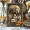 Vintage Holy Family Metal Sign Gold Religious Wall Art Home Decor Gift