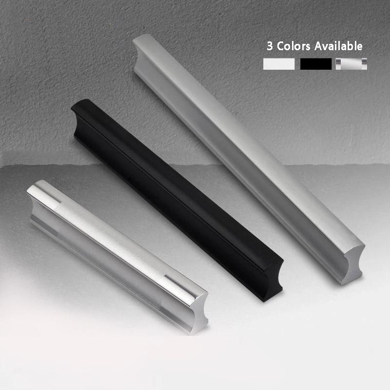 WV Kitchen Cabinet Handles and Pulls Black Silver Dressers Closet Furniture Door Handles Aluminum Drawer and Knobs Hardwares