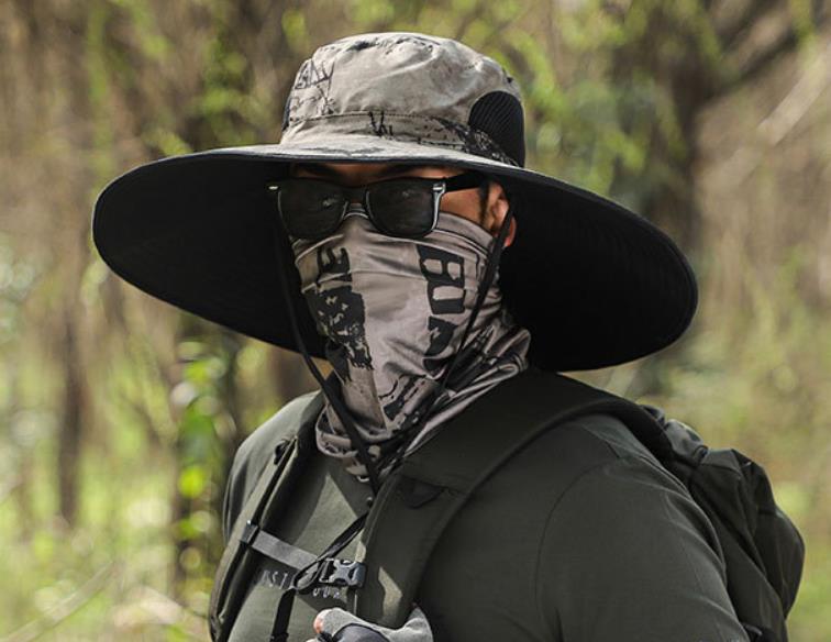 15 CM Große Krempe Sonnenschutz Männer Hut Sommer Im Freien Bergsteigen Reise Hüte Gesicht Schutz Hals Fischer Kappe Kostenloser Versand