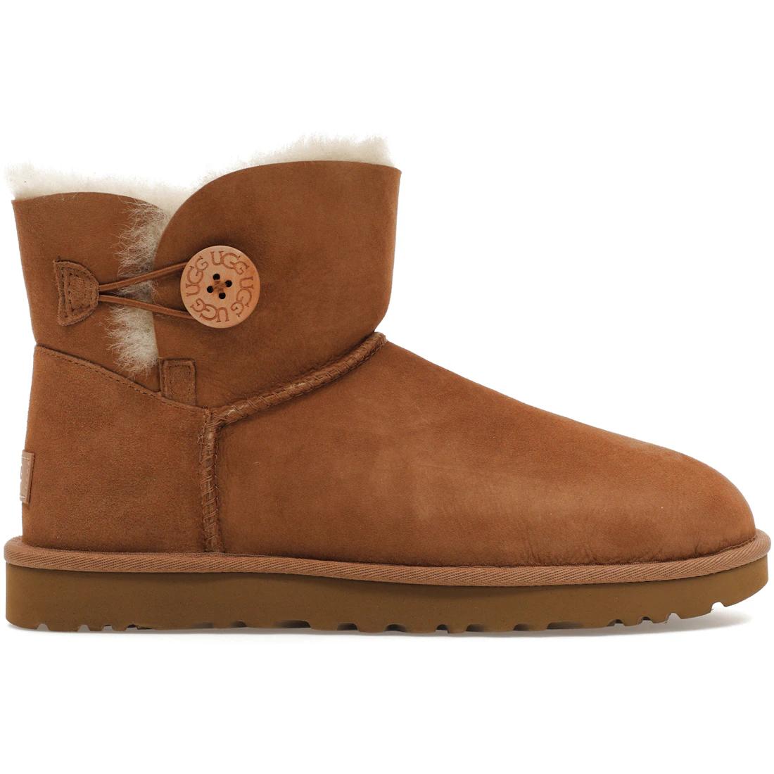

Кроссовки UGG Mini Bailey Button II Каштановые (Женский)(1016422-CHE) 40