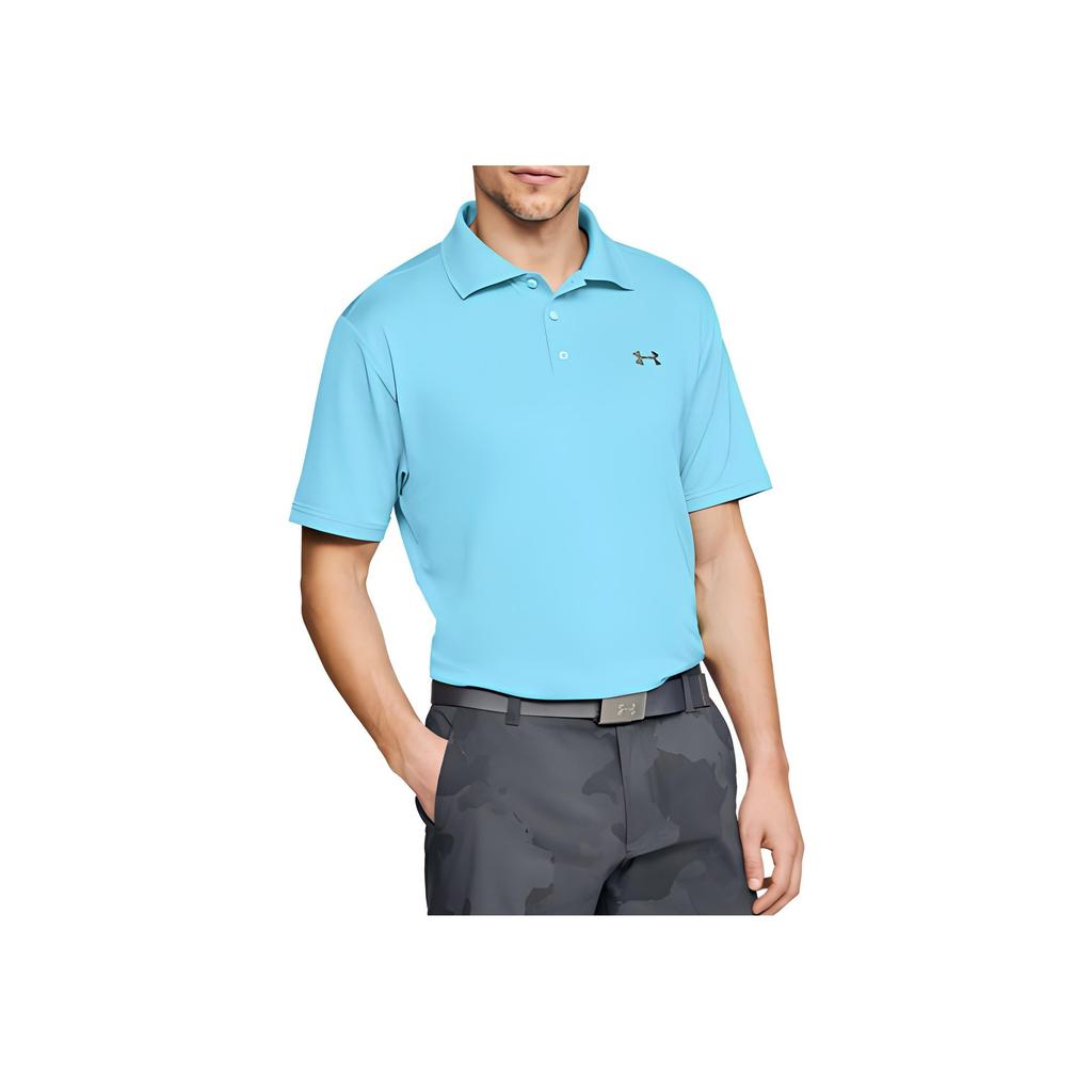 Under Armour Performance Solid Color Sports Polo Shirt Men tops Blue 1242755-448