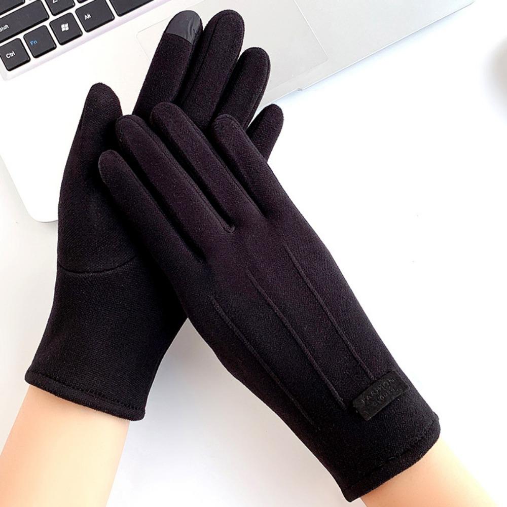 Plush Finger Gloves Touchable Screen Warm Gloves Fashionable Touch Screen Gloves  Women's Style