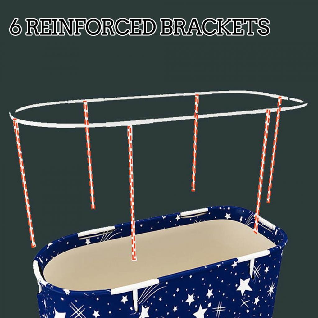 120CM Folding Bathtub Spa Bathtub Adult Children Swimming Pool Portable Plastic Bathtub Bath Bucket Insulation Bathing Bath Tub Double Drain 6 Layer