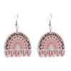 2023 Mother's Day Rainbow Wood Pendant Earrings - Holiday Party Jewelry