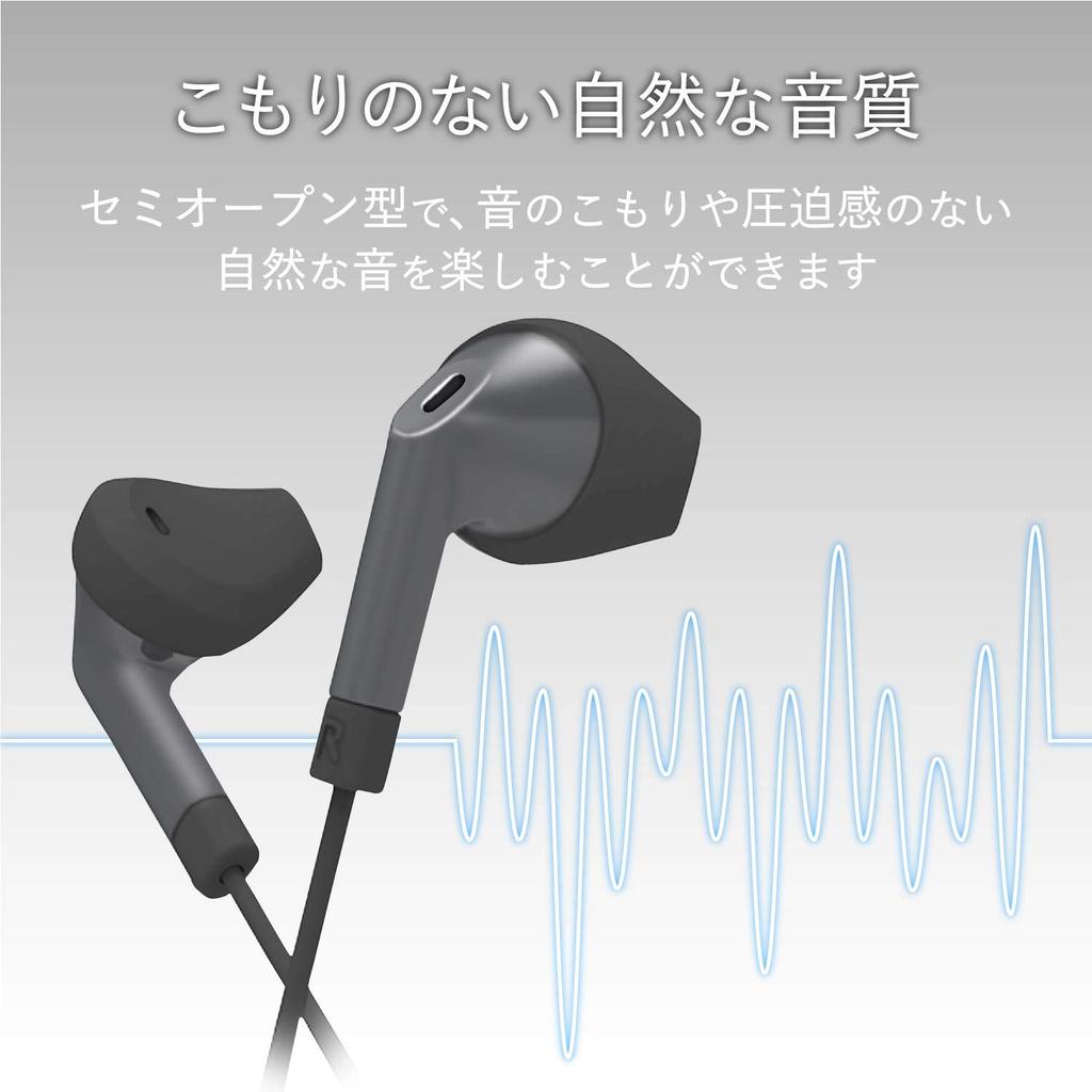 ELECOM Stereo Driver Black EHP-F10IABK In-Ear Earphones, 3.5mm Diameter, 13.6mm Diameter,