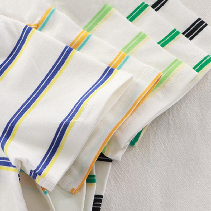 Children's Short-Sleeved Boys Girls Summer Striped T-Shirt Baby Thin Section Half-Sleeved Bottoming Shirt Casual Wear