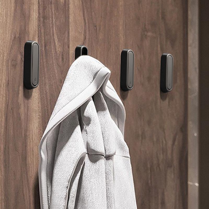 1Pcs Folding Wall Hook Hidden Robe Towel Coat Hook for Home Kitchen Bathroom Matte Black Towel Hanger