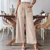 Solid Color Casual Straight Leg Pants