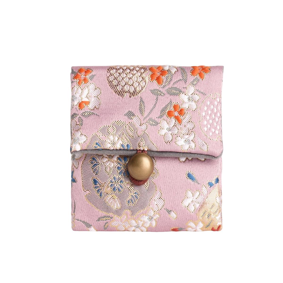 

1pcs Vintage Embroidered Jewelry Bag Bracelet Necklace Bracelet Storage Bag рожевий