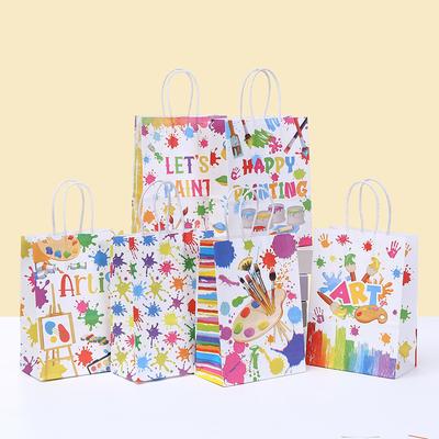 StoBag 2026 NEW Painting Theme Paper Bag Art Gift Wrapping Bag for Sweets Party Favor Birthday Return Bags Kids Drawing Supplies