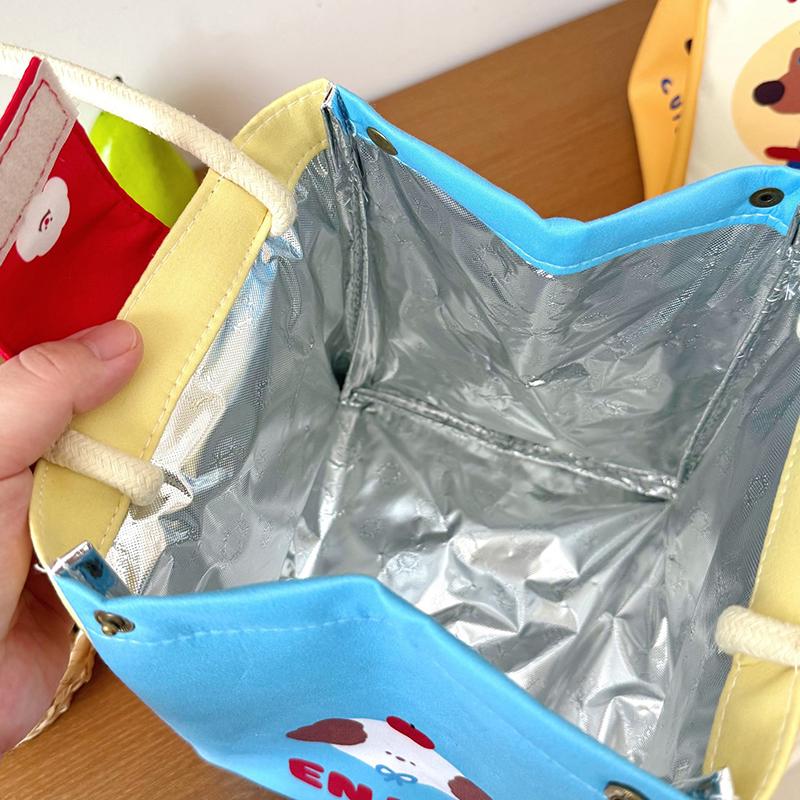 1ks Izolovaná taška na oběd Roztomilá taška na bento Schopný termální nádoba na jídlo Pro kancelářského pracovníka Velkokapacitní taška na oběd pro studenty