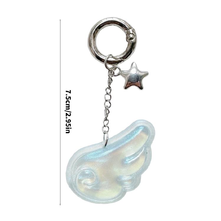Delicate Acrylic Angel Wing Star Key Ring For Women Keys Organization Inspirational Pocket Charm Sentimental Present