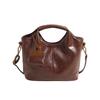 Premium Maillard mother and child portable bucket bag autumn and winter new splicing fashionable versatile shoulder messenger bag