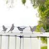 5 Iron Bird Decorations -Fence Branch Garden Wall Yard Ornaments, Paintable Birds for Outdoor Placement with Natural Rust Finish