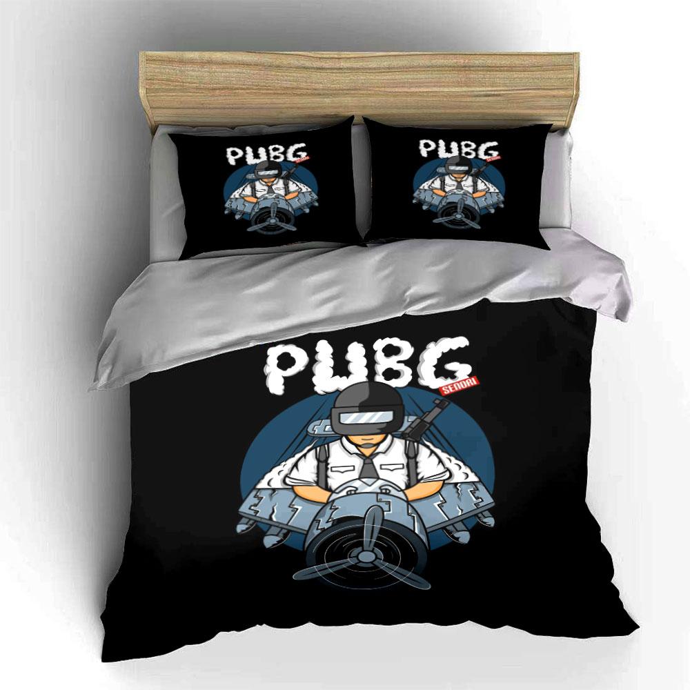 """Logo PUBG con soldato." Set lenzuola Set copripiumino Copripiumini Federe"""(1*Copripiumino 2*Federe senza imbottitura piumone)