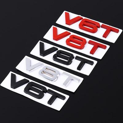 Samolepka na auto V6T V8T Logo Kovový emblém Odznak Samolepky pro S3 S4 S5 S6 S7 S8 A4L A5 A6L A3 A4 A7 Q3 Q5 Q7 B6