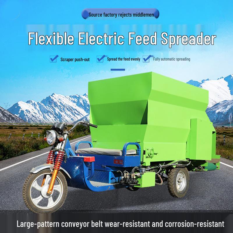 Electric Screw Feeder Cart for Cattle, Horse, & Sheep - 3 Cubic Meter Pellet Dispenser