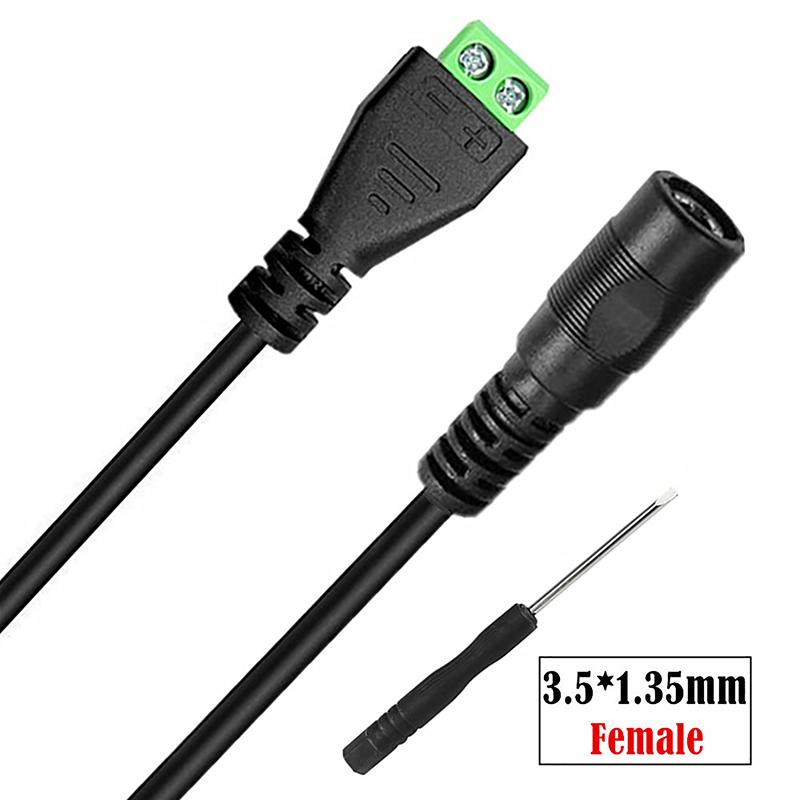 DC Strømkabel 5.5*2.1/5.5*2.5mm/3.5*1.35mm Hunn Hann Kontakt Jack Plugg Tilkobling For LED Stripe CCTV Sikkerhetskamera DVR