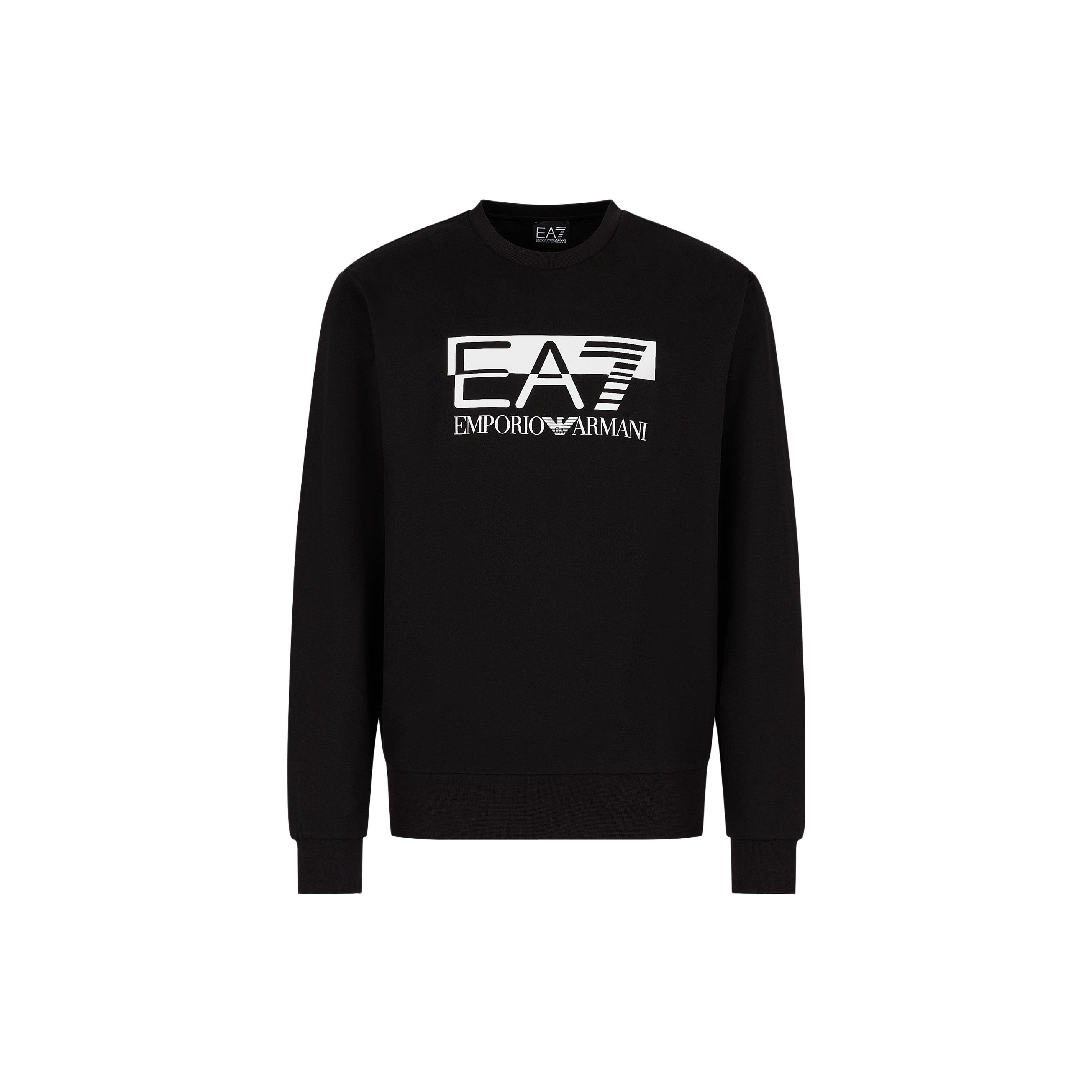 Emporio Armani FW23 EA7 Serie Letter Cijfer Print Pullover Lange Mouwen Sweatshirt Heren sweatshirt Zwart 6RPM60-PJ05Z-0200 S