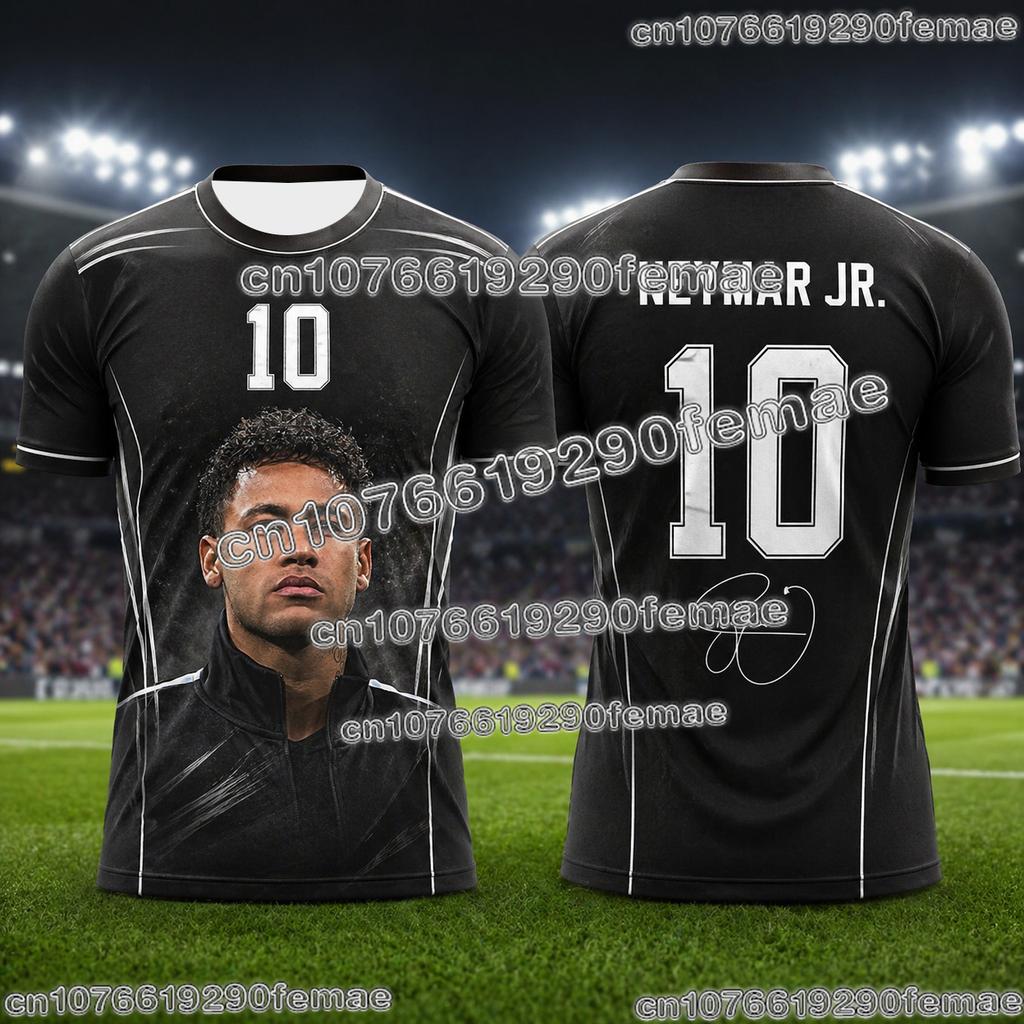Nieuw Trendy Neymar Voetbalshirt 3D Geprint Ademend Zomers Sportshirt Voor Fans Buiten Voetbaltraining En Dagelijks Gebruik
