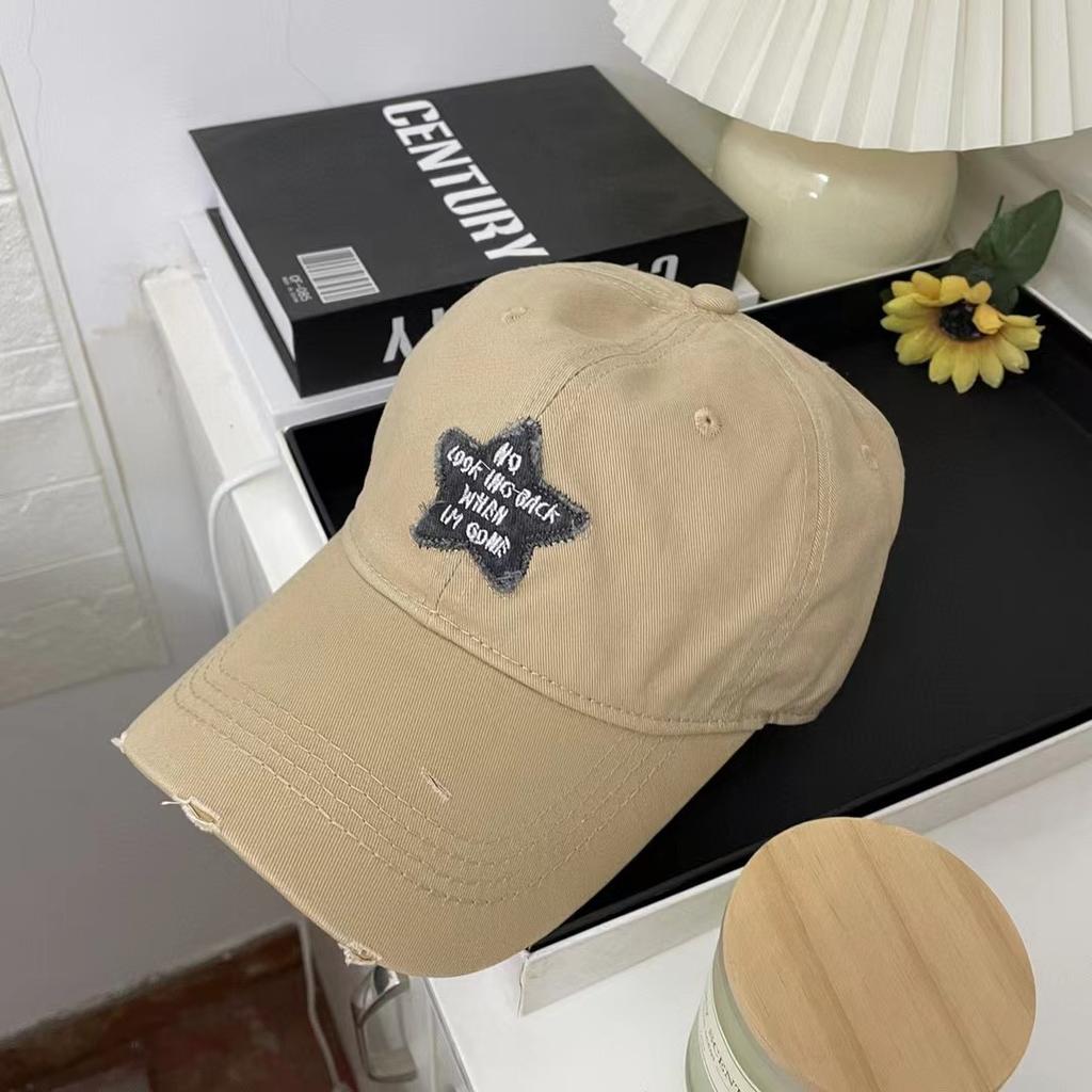 Korean Style Washing Old Baseball Cap Retro Men's and Women's Trendy American Baseball Cap Five Pointed Star Sunshade