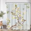Chinese Style Shower Curtain Birds Classical Flower Tree Plant Asian Bathroom Decor Vintage Polyester Bath Curtain with Hook