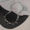 Punk Goth Dark Shibuya Babes Necklace Trendy Hip Hop Splicing Rivet Necklace Titanium Steel Does Not Fade