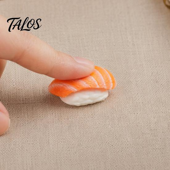 Portable Stress Reliever Keychain Pendant, Simulated Salmon Sushi Relief Toy with Hanging Healing Pendant Charm Chain, 3D Printed Food Ornament